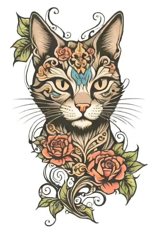 gato tattoo design idea