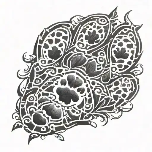 paw print hand   tattoo design idea