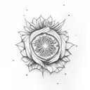 Violet and aster tattoo design idea