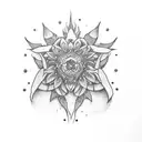 Violet and aster tattoo design idea