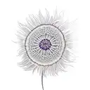 Violet,aster and dandelion flower  tattoo design idea