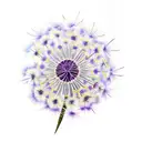 Violet,aster and dandelion flower  tattoo design idea