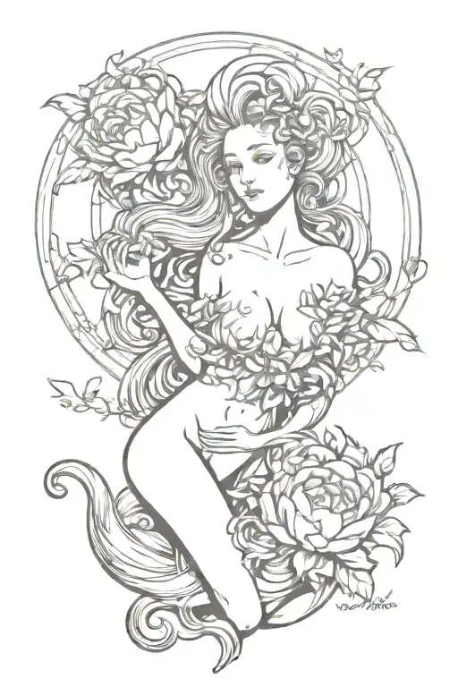 venus love tattoo design idea