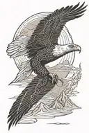 eagle soaring Sand dunes tattoo design idea