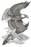eagle soaring Sand dunes tattoo design idea
