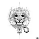 shamanic eagle woman snake kolibrie jaguar tattoo design idea