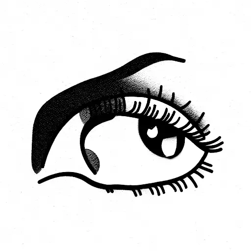 Gypsophila and eyes tattoo design idea