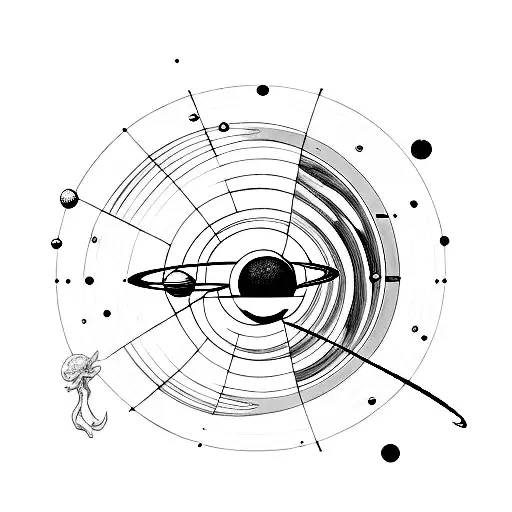 solar system tattoo design idea