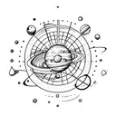 solar system tattoo design idea