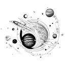 solar system tattoo design idea