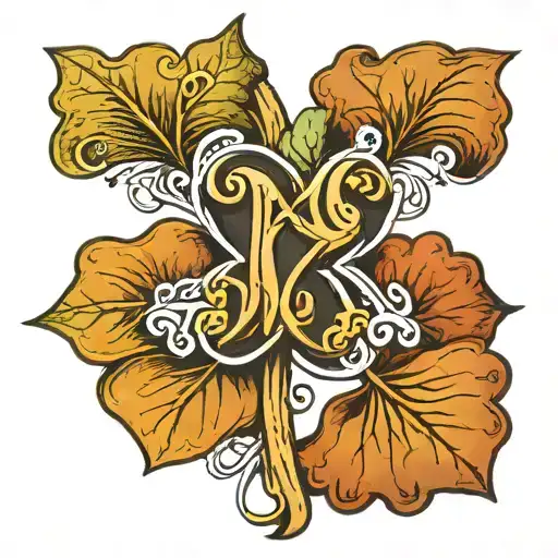 Roman numeral 6 in a clover leaf tattoo design idea