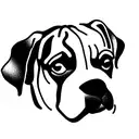 boxer dog fine line tattoo design idea