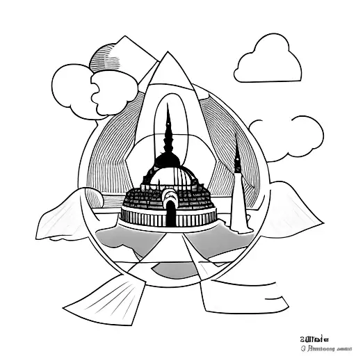 Maiden's Tower from Istanbul and a landmark from England  tattoo design idea