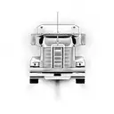 big tractor trailer with calligraphy of BOB tattoo design idea