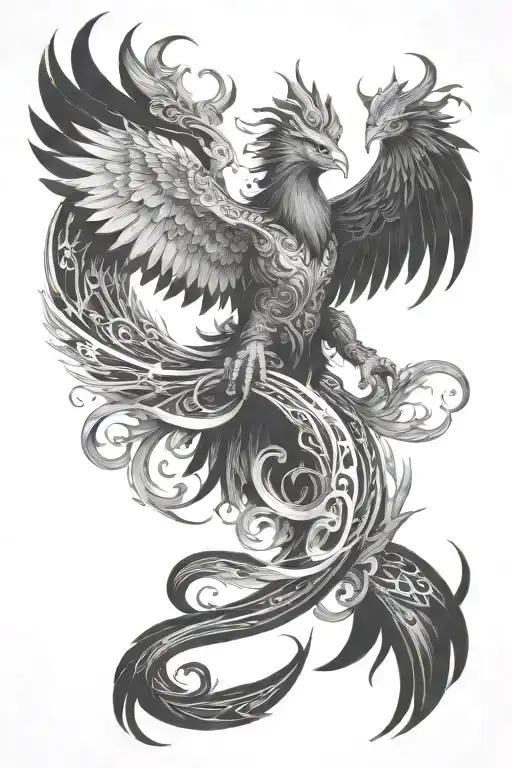 Wizard and phoenix tattoo tattoo design idea