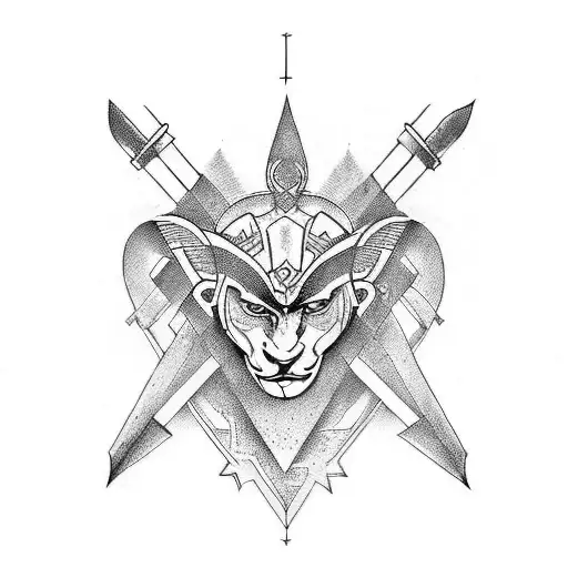 warrior, scholar, gods gift tattoo design idea