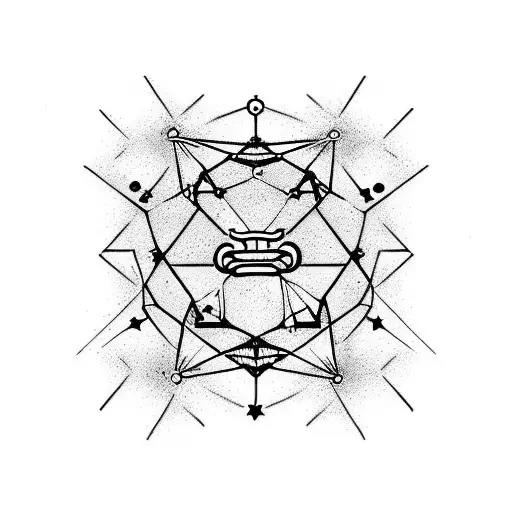 reiky symbol with scorpio constellation tattoo design idea