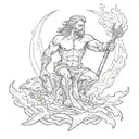 Prometheus holding fire tattoo design idea
