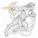 Prometheus holding fire tattoo design idea