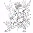 Prometheus holding fire tattoo design idea