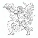 Prometheus holding fire tattoo design idea