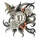 number 10 tattoo design idea