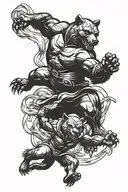 duke blue devil fighting a bear  tattoo design idea