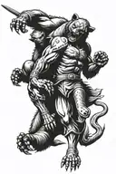 duke blue devil fighting a bear  tattoo design idea