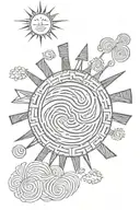 sun bars, pattern forming the shape tattoo design idea