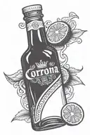 corona bottle with lime slice tattoo design idea