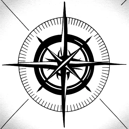 manly aviation and compass tattoo design idea