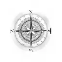 manly aviation and compass tattoo design idea
