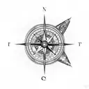 manly aviation and compass tattoo design idea