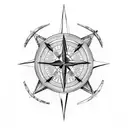 manly aviation and compass tattoo design idea