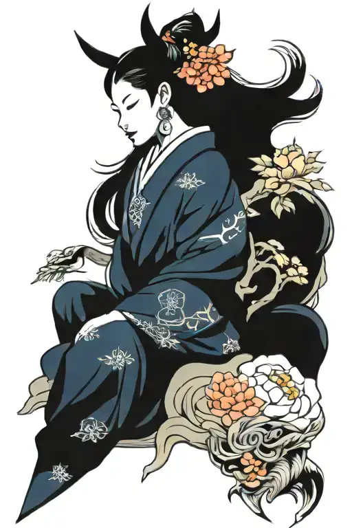 freya goddess neckle and Divine feminine  tattoo design idea