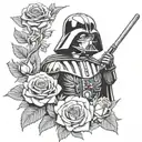 Darth vader grateful dead roses tattoo design idea