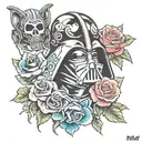 Darth vader grateful dead roses tattoo design idea