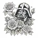Darth vader grateful dead roses tattoo design idea