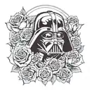 Darth vader grateful dead roses tattoo design idea