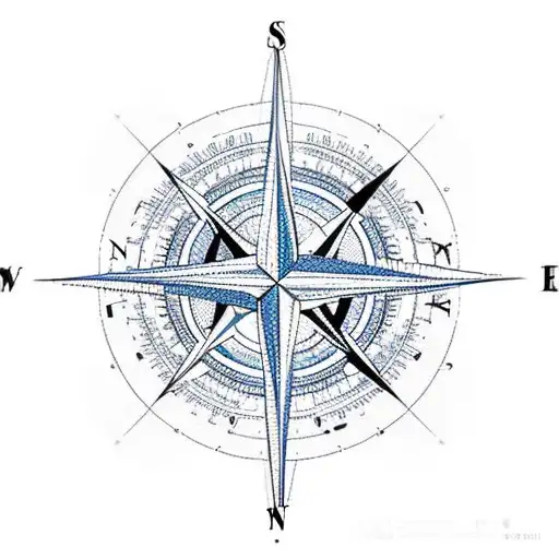 compass airplane tattoo design idea