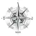 compass airplane tattoo design idea