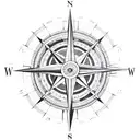 compass airplane tattoo design idea