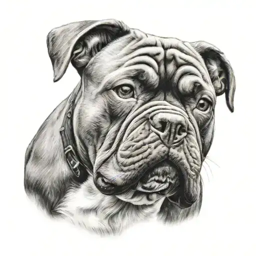 cachorro american bully sheipado  tattoo design idea