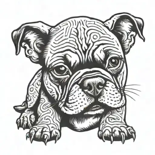 cachorro american bully sheipado  tattoo design idea