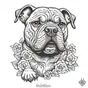 cachorro american bully sheipado  tattoo design idea
