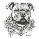 cachorro american bully sheipado  tattoo design idea
