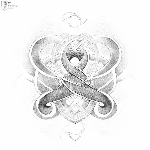 infinity symbol with hearts And J  tattoo design idea