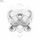 infinity symbol with hearts And J  tattoo design idea