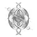 infinity symbol with hearts And J  tattoo design idea