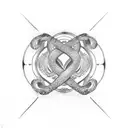 infinity symbol with hearts And J  tattoo design idea